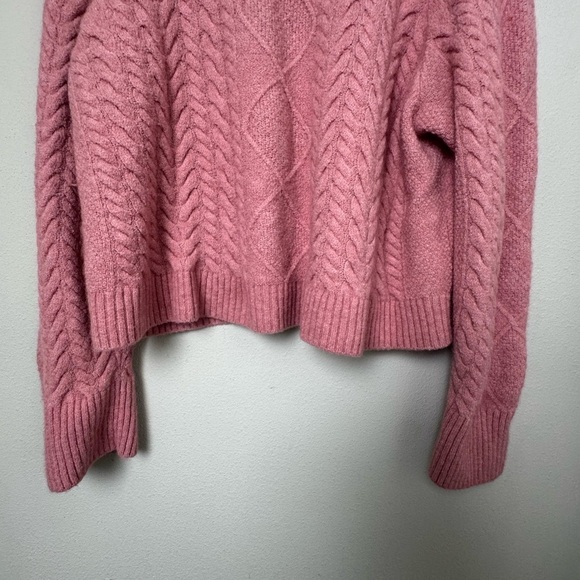 J.Crew‎ Cable-knit Rollneck Wool Blend Sweater Supersoft Yarn Dusty Rose Pink L - Picture 11 of 16